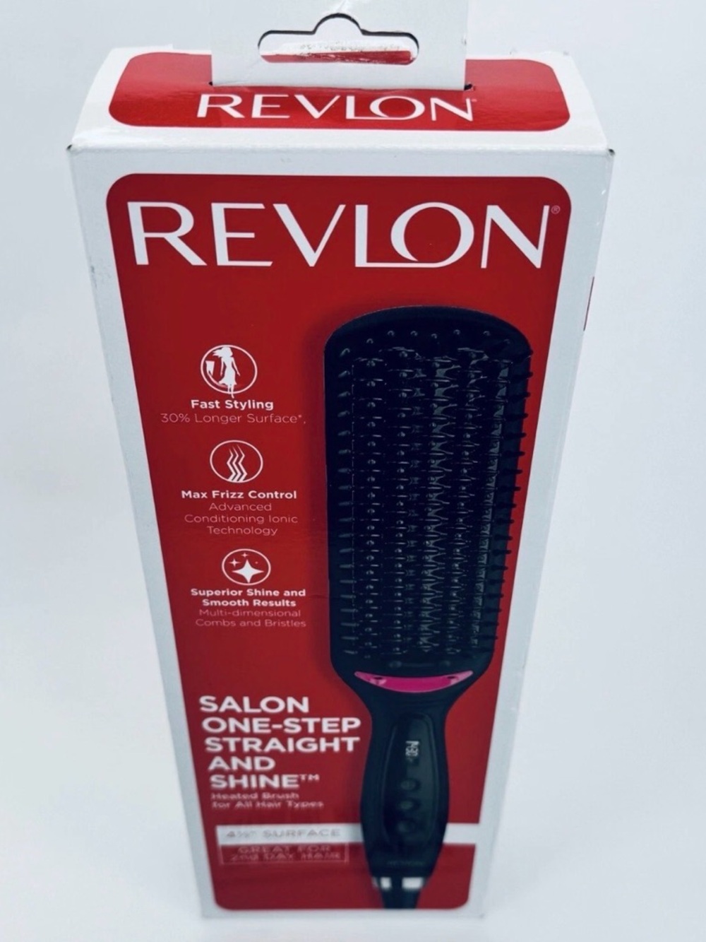 Revlon One-Step Straight & Shine Hot Air Brush - Black and Pink Accents